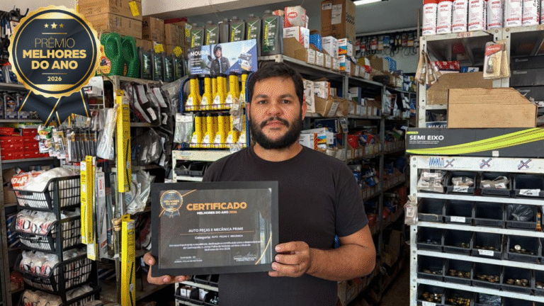Auto Peças e Mecânica Prime é destaque na categoria Auto Peças e Mecânica no prêmio “Melhores do Ano” em Quirinópolis